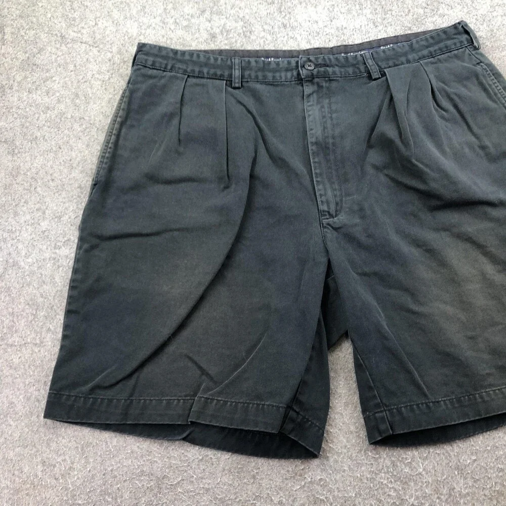 Vintage Polo Ralph Lauren Shorts Mens 40 Gray Chino Pleated 10 Inseam Casual